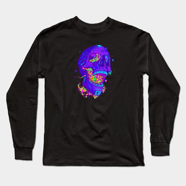 Tokebi's Skull Virus Scifi Long Sleeve T-Shirt by TOKEBI